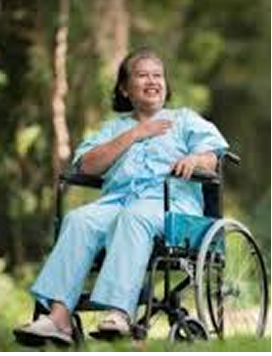 Woman in wheelchair